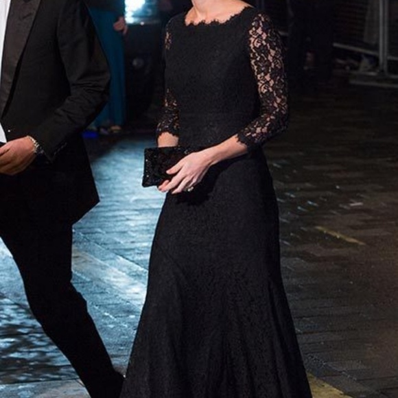 Diane Von Furstenberg Zarita Lace Black Gown 2 - Picture 8 of 8